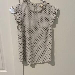 Monteau Cream and Brown Polka Dot Top
